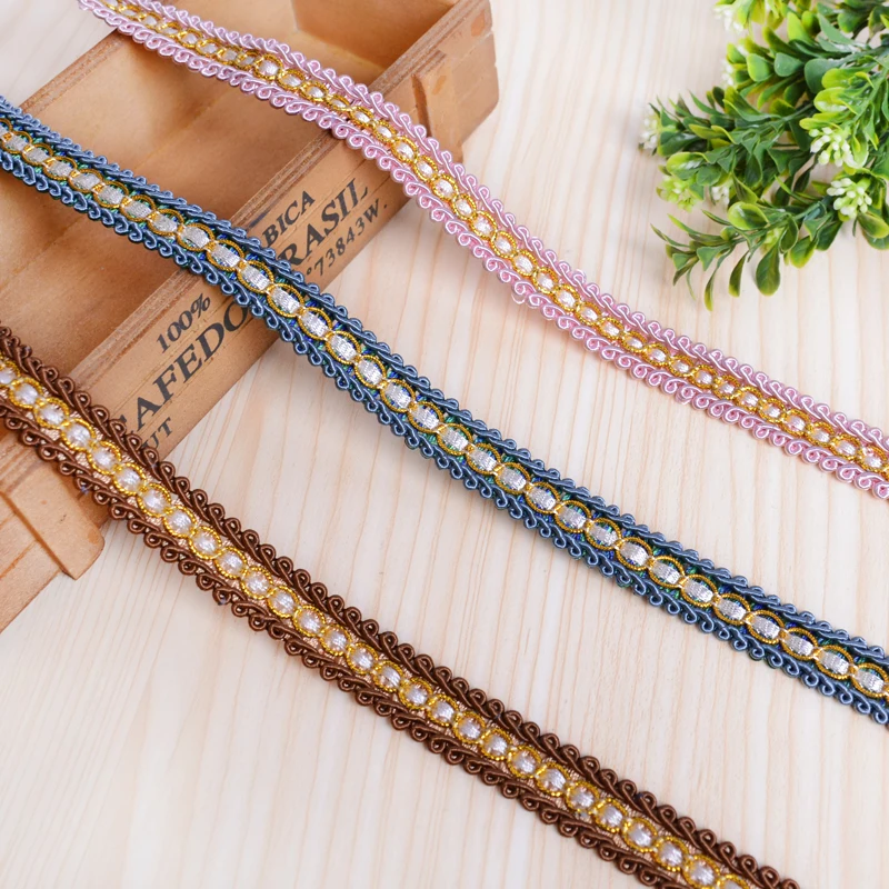 

12Yards/Lot Lace Ribbon Curtain Lamp Sofa Pillow Edge Tapestry Braid Trim DIY Accessories For Sewing 1.5CM Wide