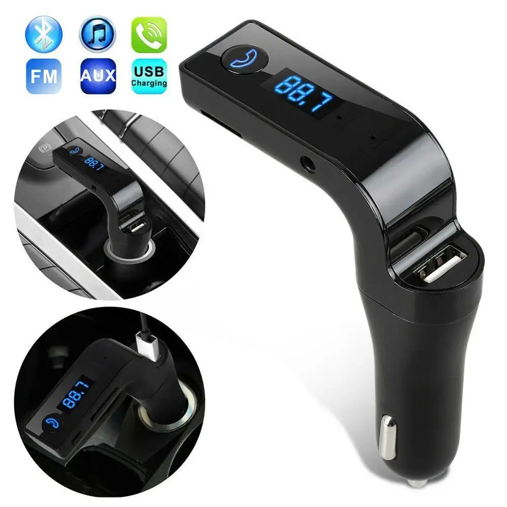 G7 Car Memory Hands-free LCD Display 4-in-1 Bluetooth Hole Transmitter 2.1A Kit Point MP3 Player Smoke AUX FM Modulator A5S2 | Автомобили
