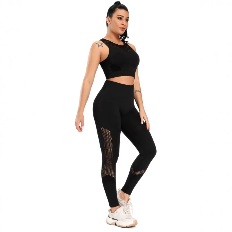 Гимнастический комплект 2 предмета спортивная одежда Бесшовные Йога Фитнес