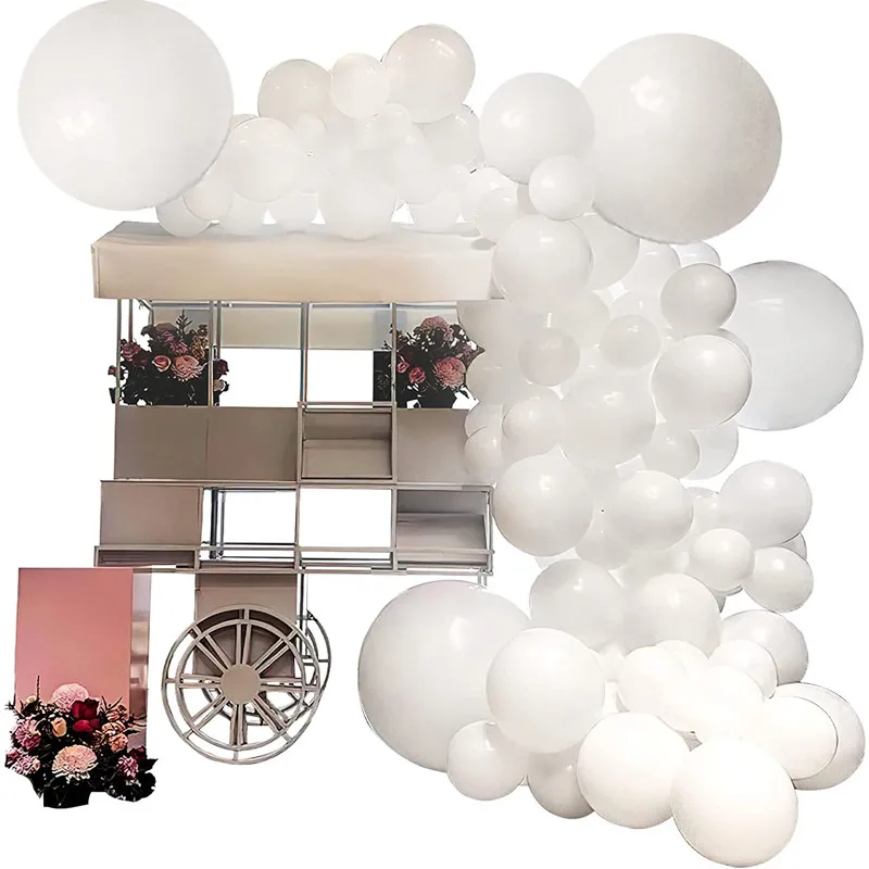 

112Pcs White Balloon Arch Kit Big Air Balloon Garland Set Wedding Birthday Decoration Bride Shower Anniversaire Party Marriage
