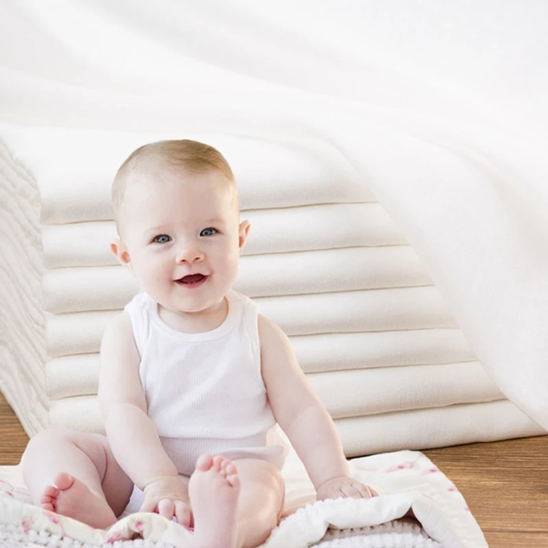 Двухслойная белая марлевая ткань из чистого хлопка детское Слюнявчики