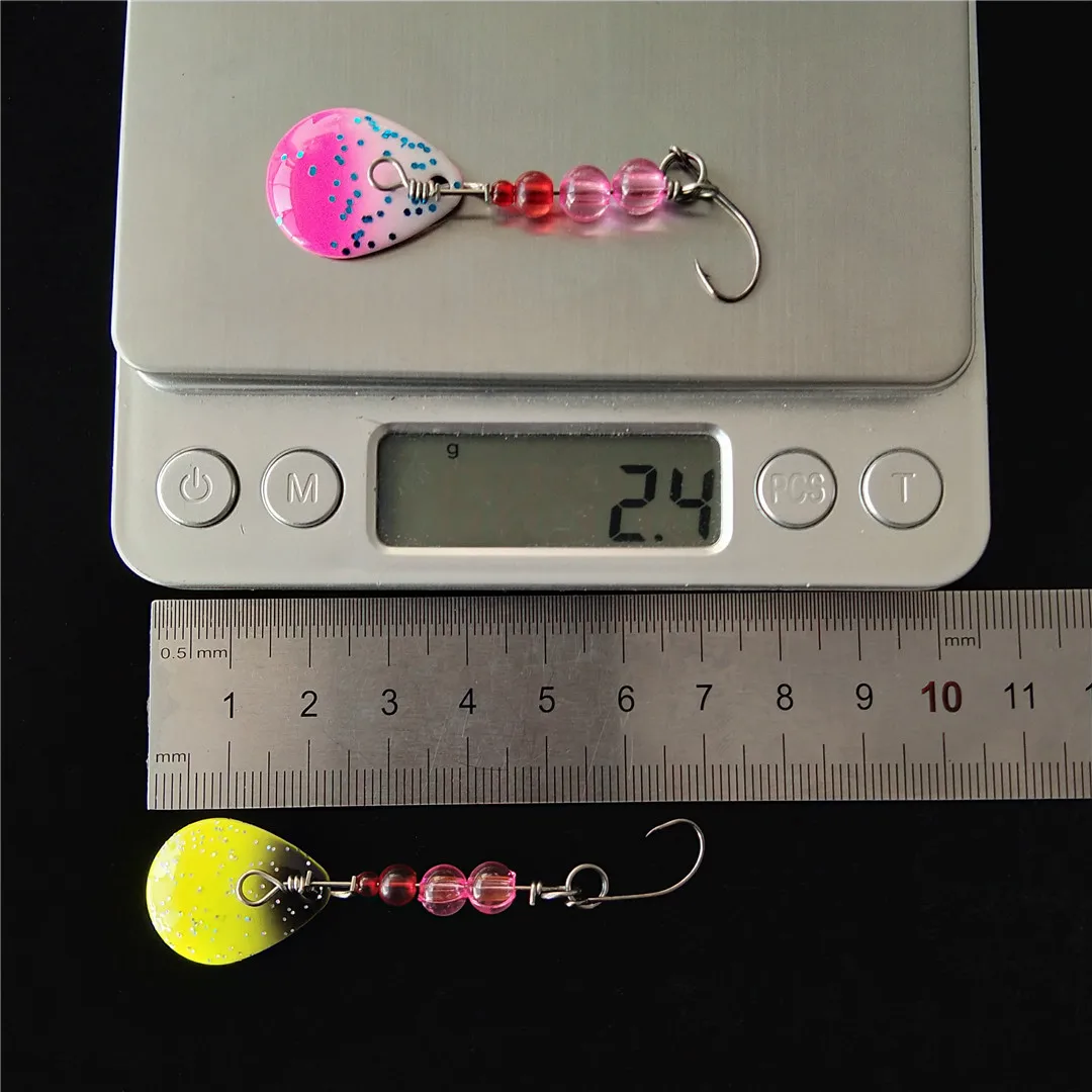 

2pcs 2.4g Spinner Lure Bass Fishing Bait Metal Spoon Lure single Hook Fishing Tackle Hard Lure CrankBaits