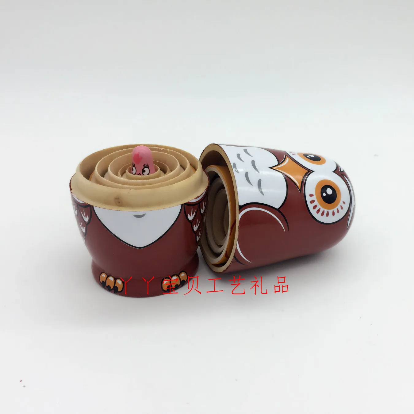 Прекрасный дизайн Совы ручной работы 6 слоев липы русская гнездовая деревянная