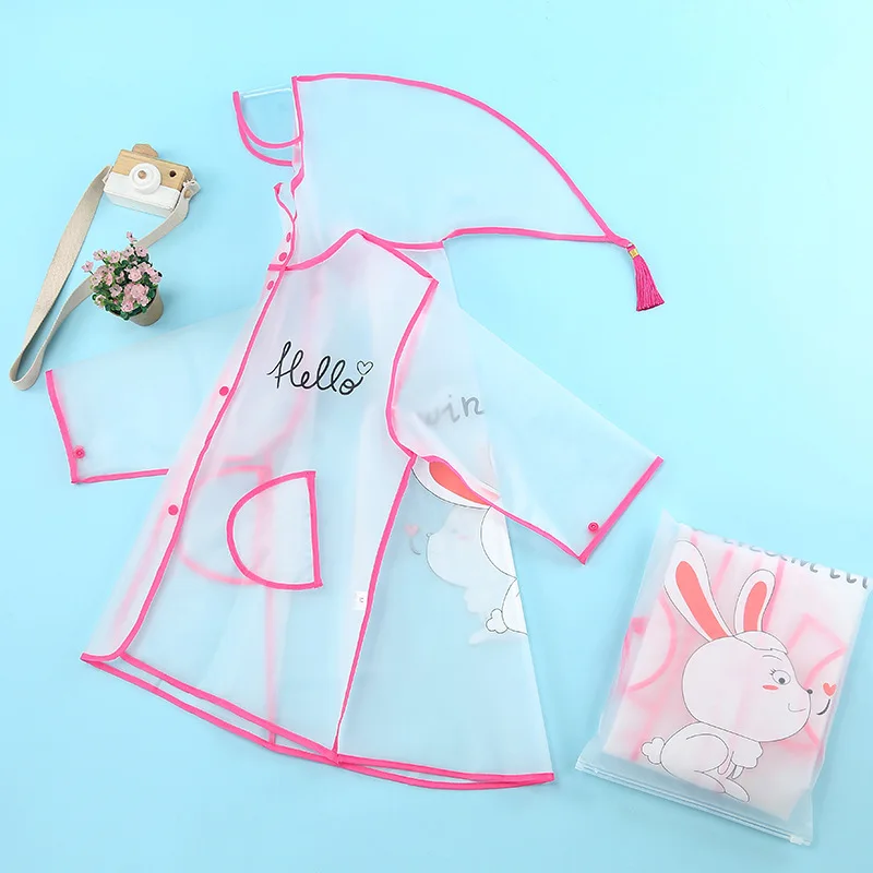 Детский дождевик из ЭВА для детей начальной школы с капюшоном героями