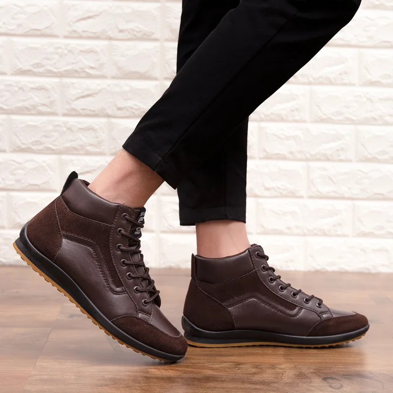 Winter Boots For Men Shoes Fashion Autumn Warm Lace Up Cotton Brand Ankle Man Footwear Zapatos De Hombre | Обувь
