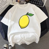 2021 new t shirt lemon theme harajuku o neck summer tops 90s girls graphic ulzzang t shirt female tee woman clothing