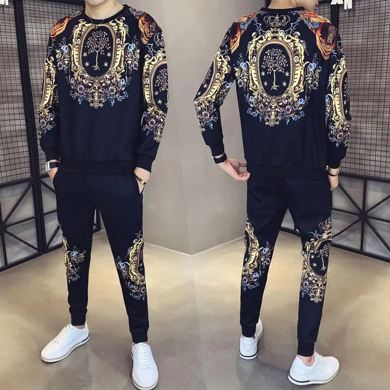 Пуловер с цифровой печатью и длинным рукавом свободный трендовый Универсальный