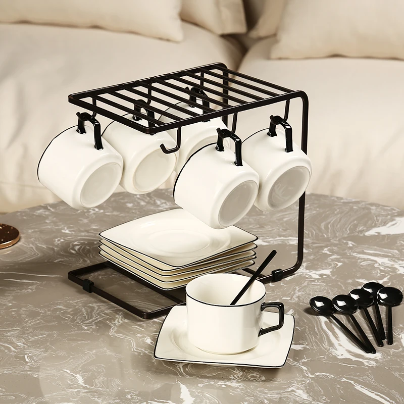 Королевские костяные КИТАЙСКИЕ чашки с блюдцем набор кофейных чашек черной