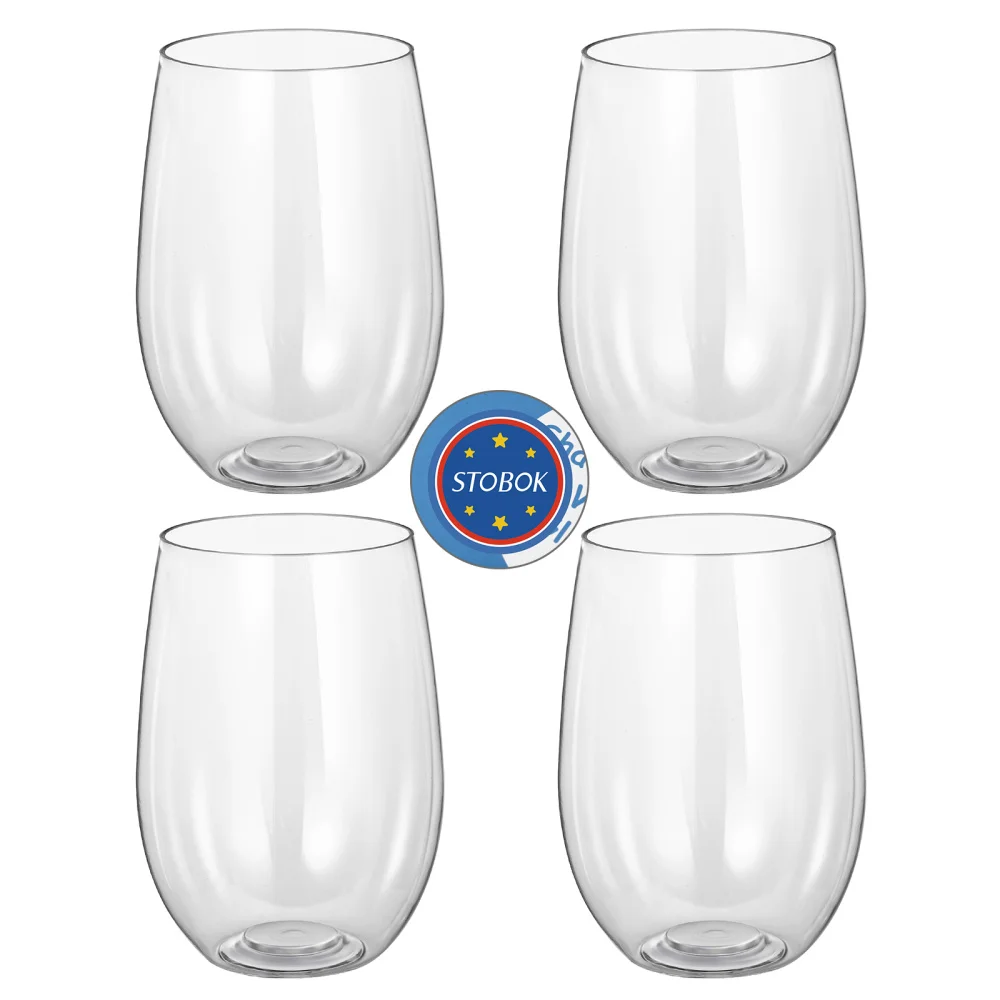 

STOBOK 4pcs Shatterproof Glass Unbreakable PCTG Reusable Transparent Fruit Beer Glasses Cups