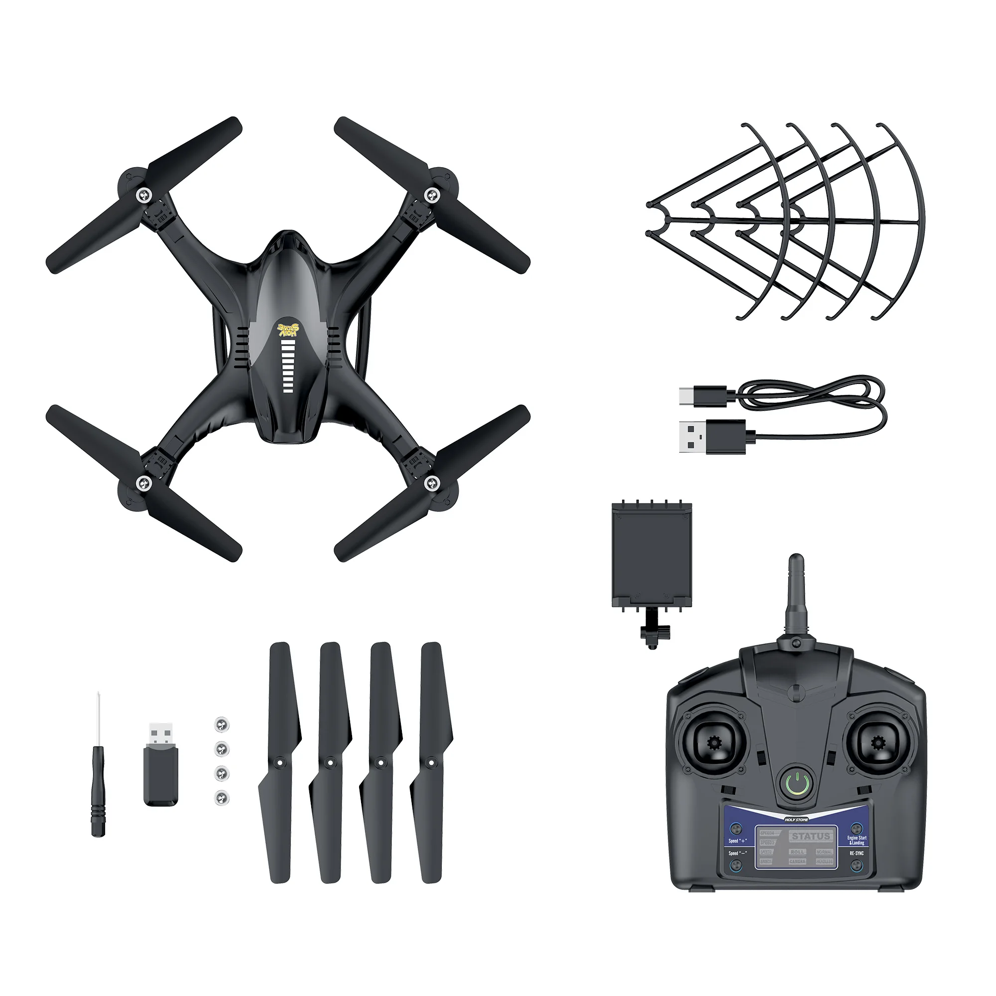 Черный Holy Stone HS200 Радиоуправляемый Дрон с 720P HD камерой FPV Wi-Fi Радиоуправляемый вертолет Профессиональный высота удержания Дрон Радиоуправляемый квадрокоптер Квадрокоптер - Цвет: Черный