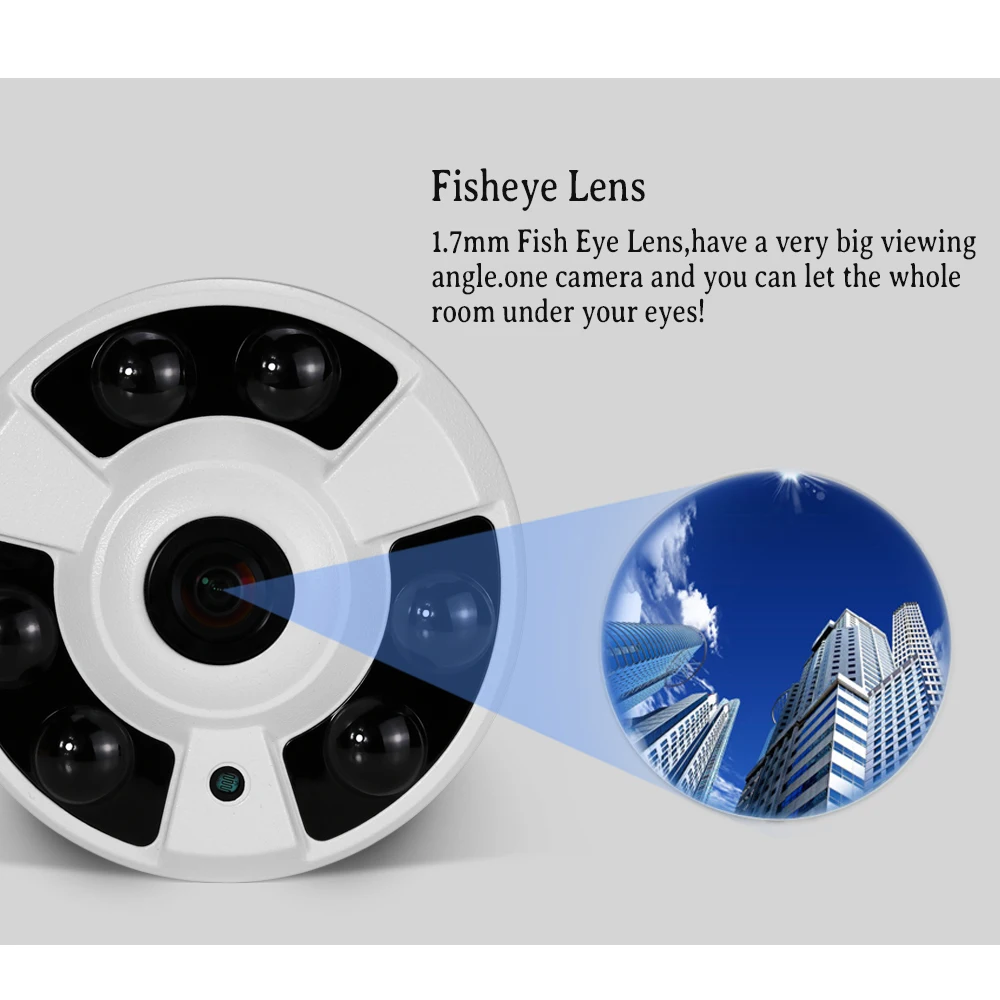 48V POE широкоугольная рыбий глаз HD 5.0MP ip камера Onivf H.265 безопасность P2P инфракрасная