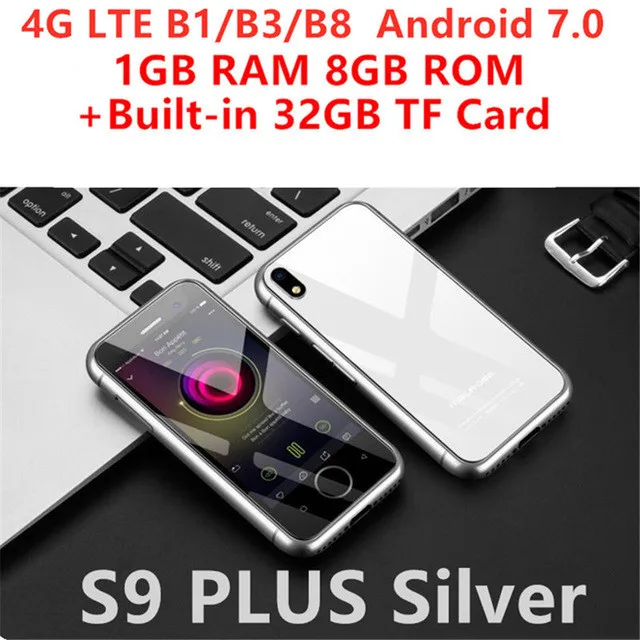 S9 PLUS Silver 32GB Маленький смартфон Melrose S9P ультратонкий мини мобильный телефон MT6580A/X четырехъядерный 1 ГБ 8 ГБ Android 6,0 мобильный телефон S9 PLUS S9X - Цвет: S9 PLUS Silver 32GB