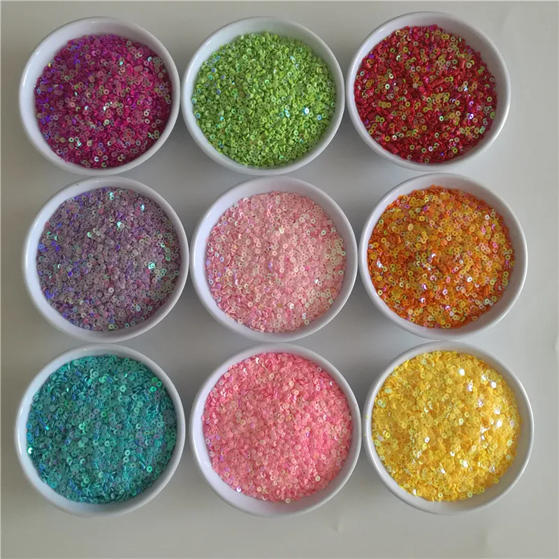 Пайетки 3 мм круглые плоские свободные блестки для рукоделия украшения одежды