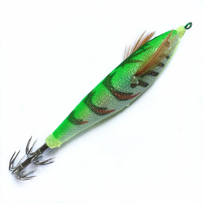 7 шт. световой крючки для кальмара свечение деревянная креветка с приманка на