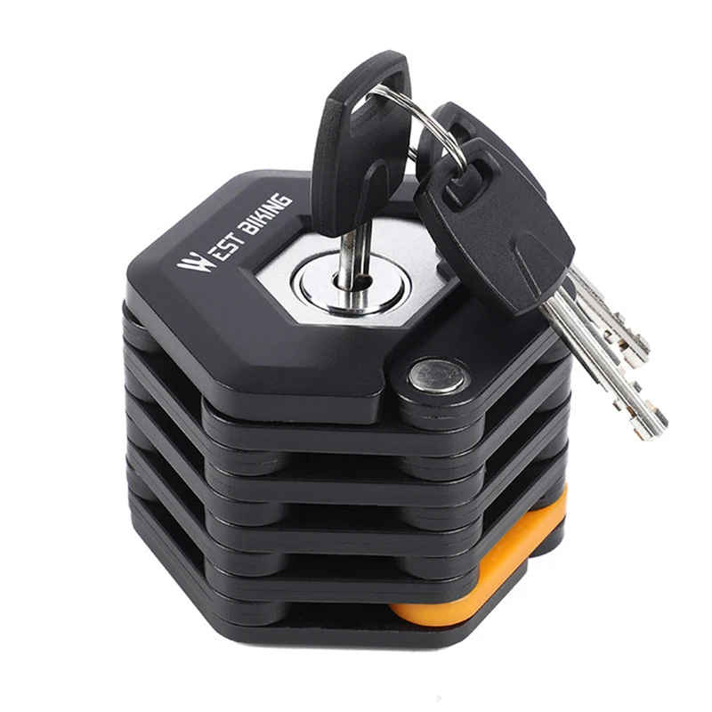 

Password Bike Bicycle Lock Anti-Theft Bicycle Folding Lock Mount Bracket Foldable Hamburg-Lock With 3 Keys Bike Chain Locks