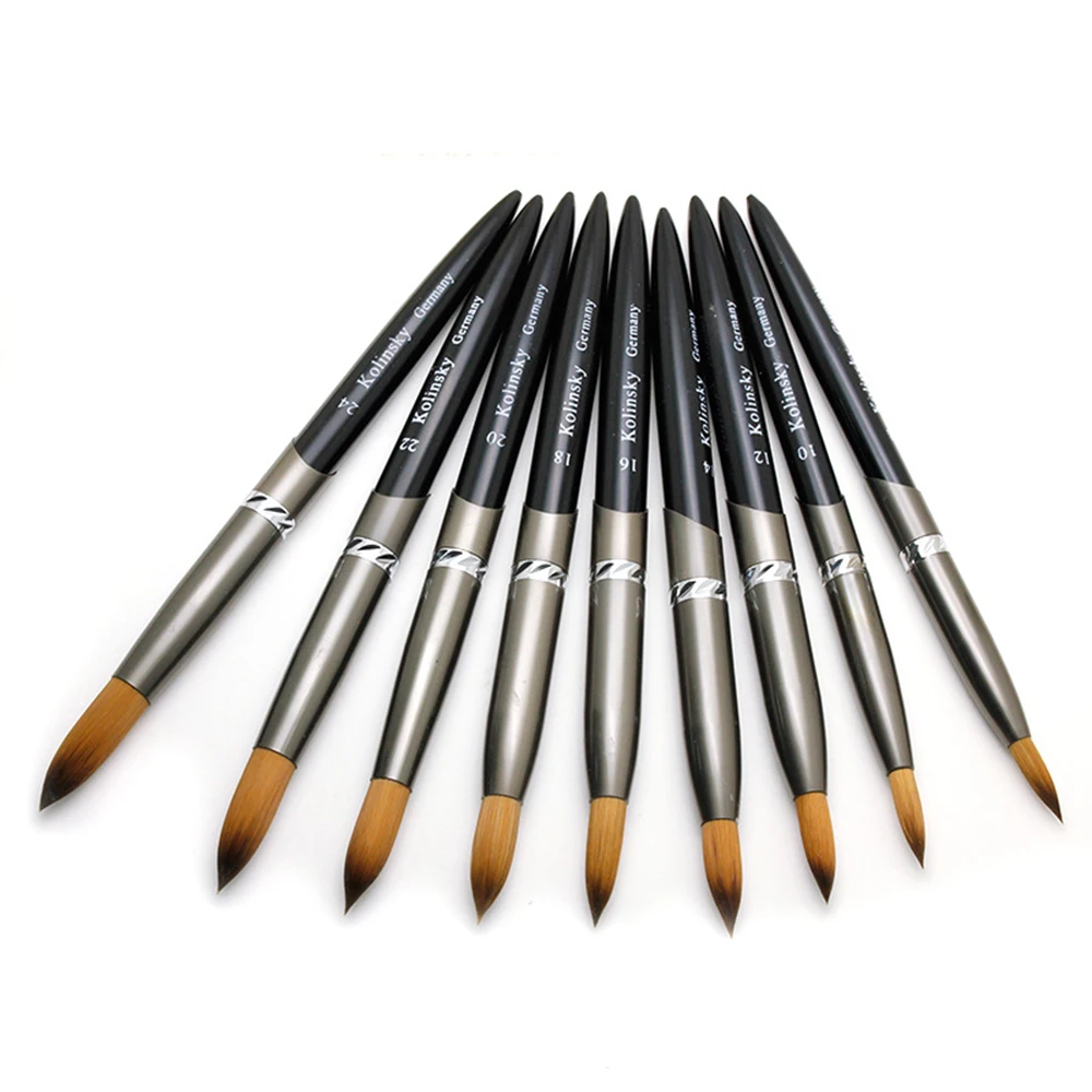 

Tools Nail Art Brush Crystal Pen Pure Hair Acrylic Round Nail Brush Size Professionals Nail Art Brush Salon Supplies and Tools