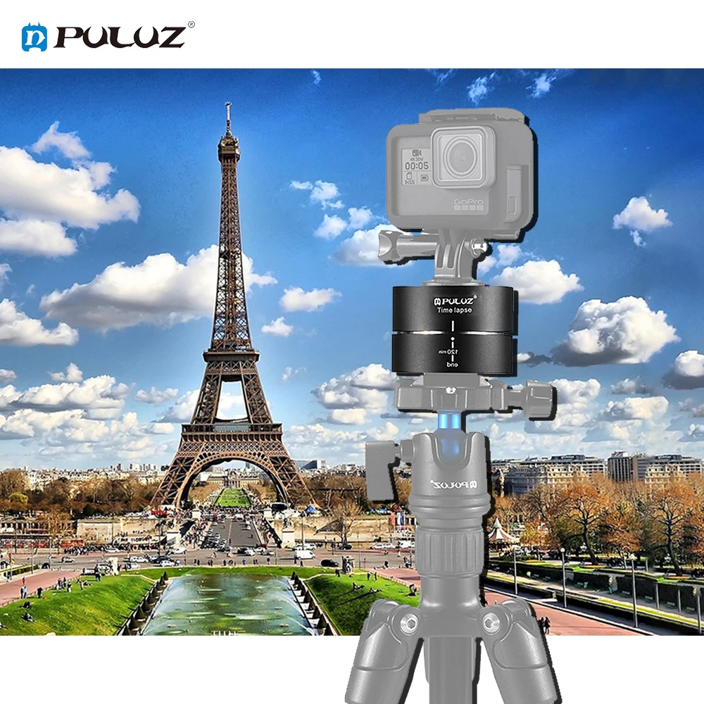 PULUZ Camra Time lapse 360 Панорамное панорамирование вращение 120 минут для Gopro стабилизатор головка штатива 1/4 винтовой адаптер Timelapse