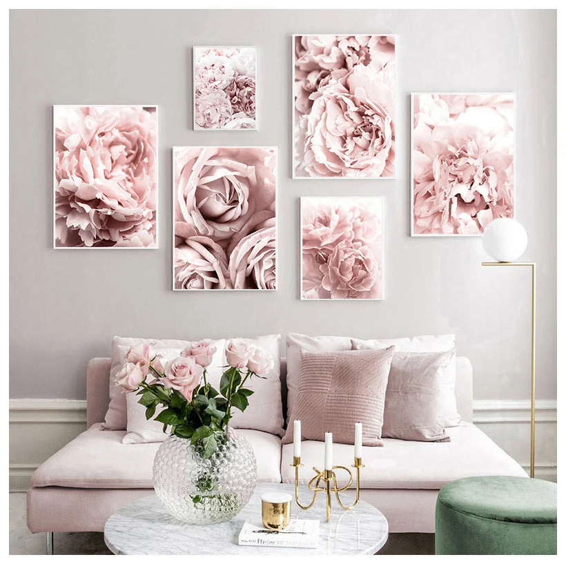 Постер с цветами пионы принты розы искусство на стене цветочное холст картина