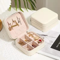 white jewelry organizers box earring rings necklace jewellery storage boxes portable travel large space jewelry case women gifts