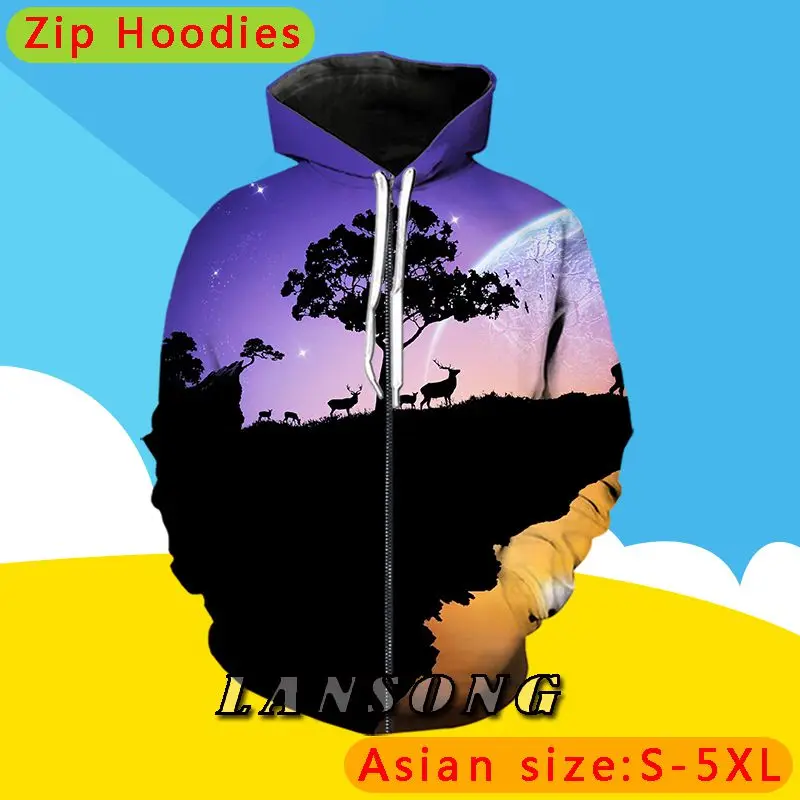 

LIASOSO Anime Deer Animal Hoodies 3d Print Clothes Sweatshirt Hoodies Harajuku Lounge Wear Vintage Hoodie Men Hunter X Hunter