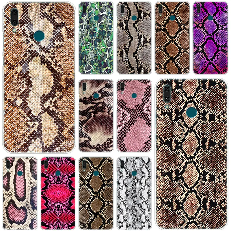 Ярко-розовый кожаный силиконовый чехол змеи для телефона Huawei Mate 30 20 10 Lite Pro Y9 Y7 Y6