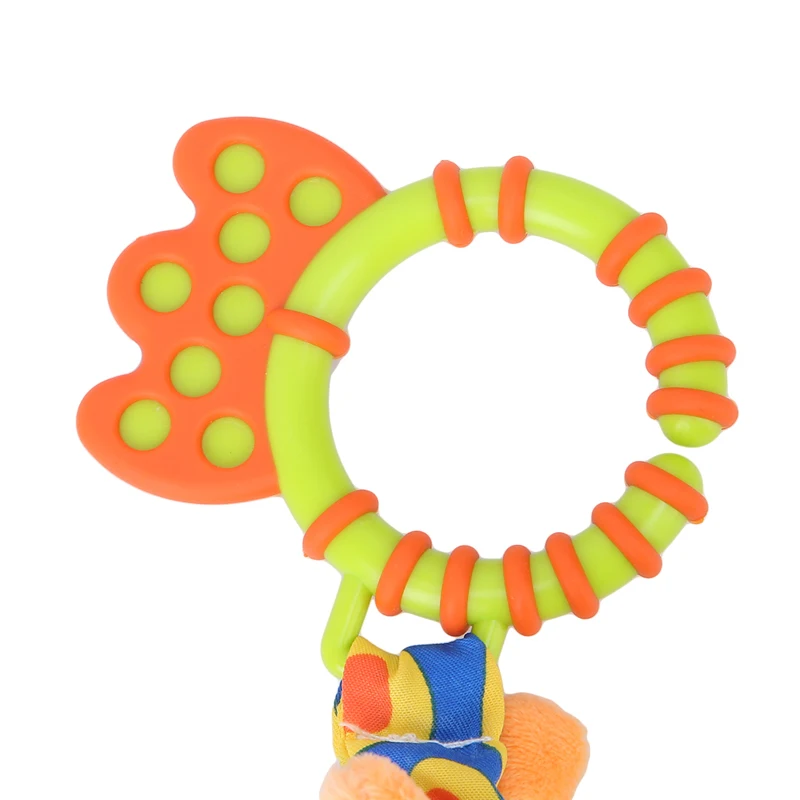 

Infant Baby Soft Plush Rainbow Giraffe Animal Handbells Rattles Handle Toys Hot Selling WIth Teether Baby Toys