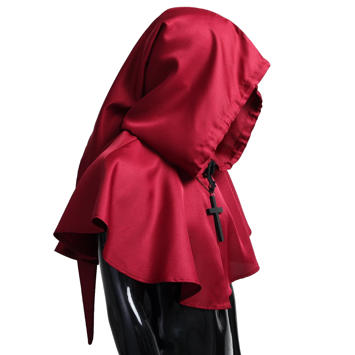Женский костюм с капюшоном короткая накидка хвост крест однотонный аксессуар
