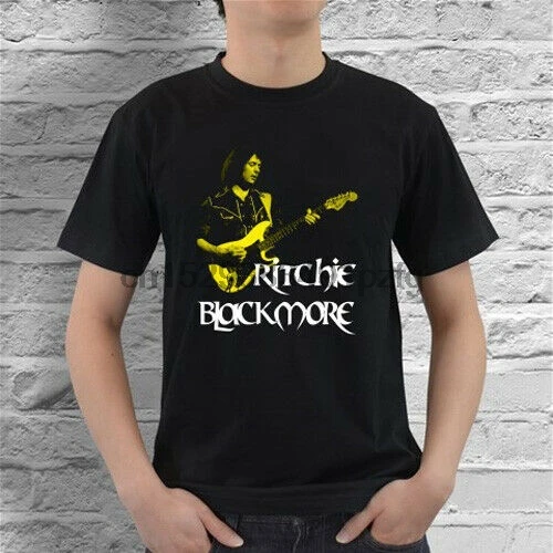Ritchie Blackmore гитарист Радужный черный размер футболки | Мужская одежда