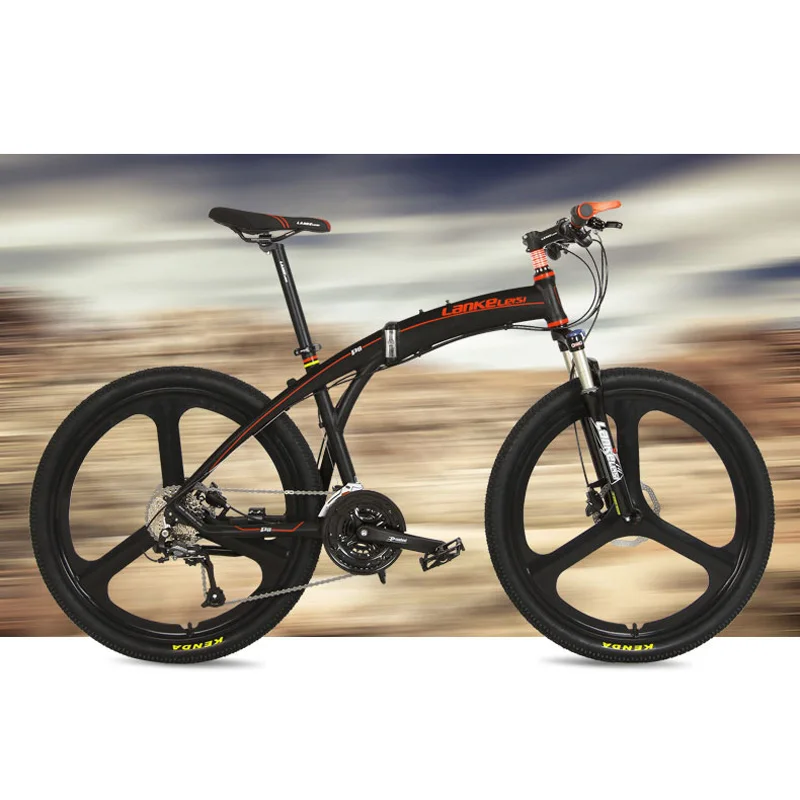Складной велосипед 27 скоростей передний и задний дисковые тормоза 26 дюймов