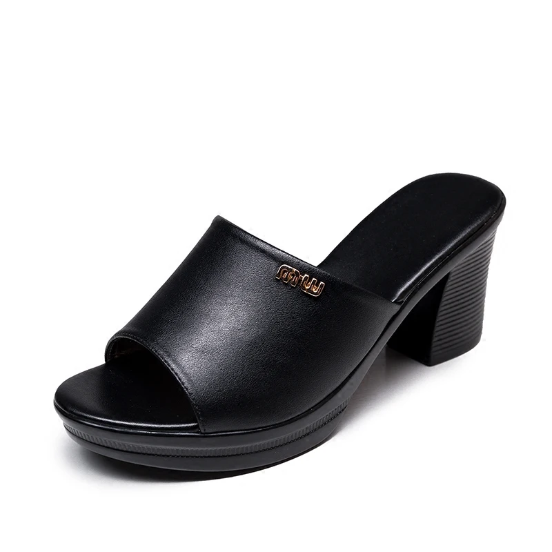 Женские сабо на высоком каблуке GKTINOO летние женские платформе с открытым носком