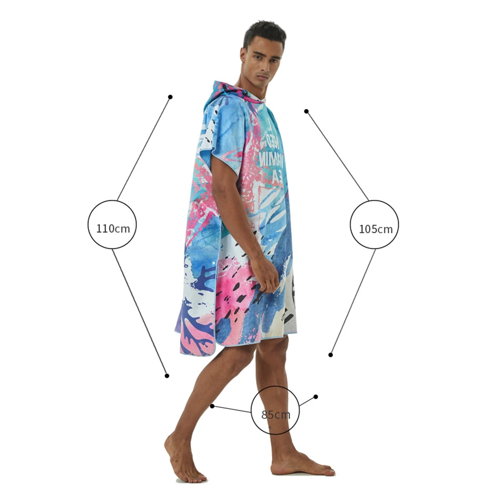 Quick-Dry Microfiber Beach Towel Outdoor Sports Hooded towels Diving/Surf/Swim Cloak Poncho Changing Robe Towels |
