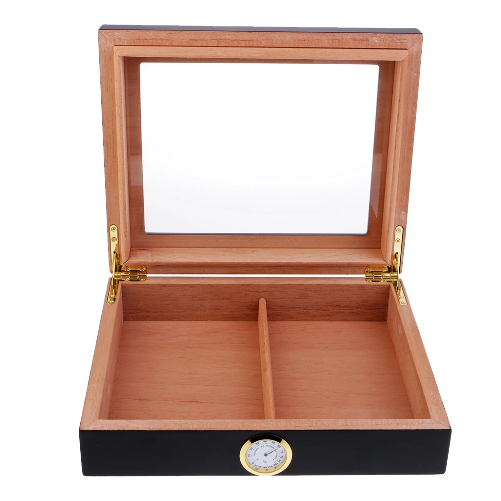 Испанский кедр гумидор деревянная обшитая коробка для сигар с гигрометром