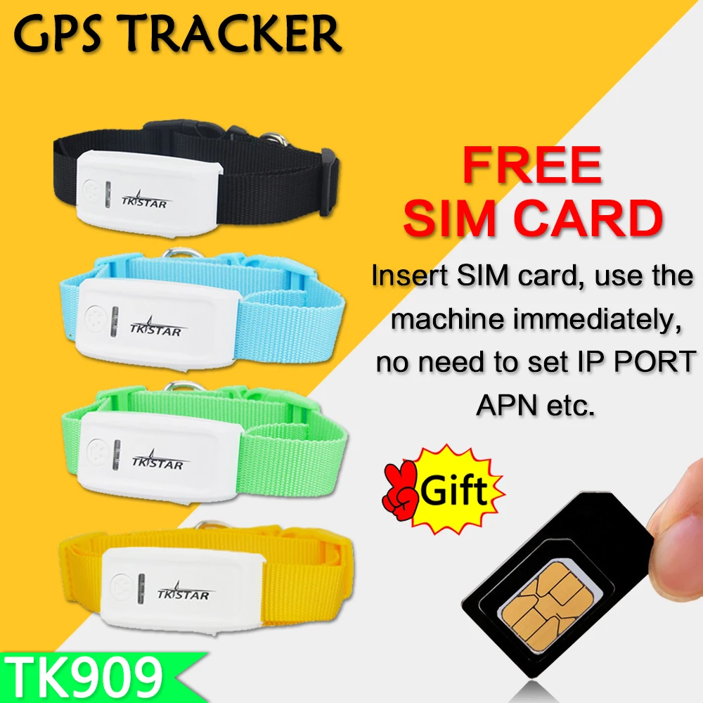 GPS трекер TK909 (без коробки) для домашних животных мини с GPRS GSM ошейником кошек и