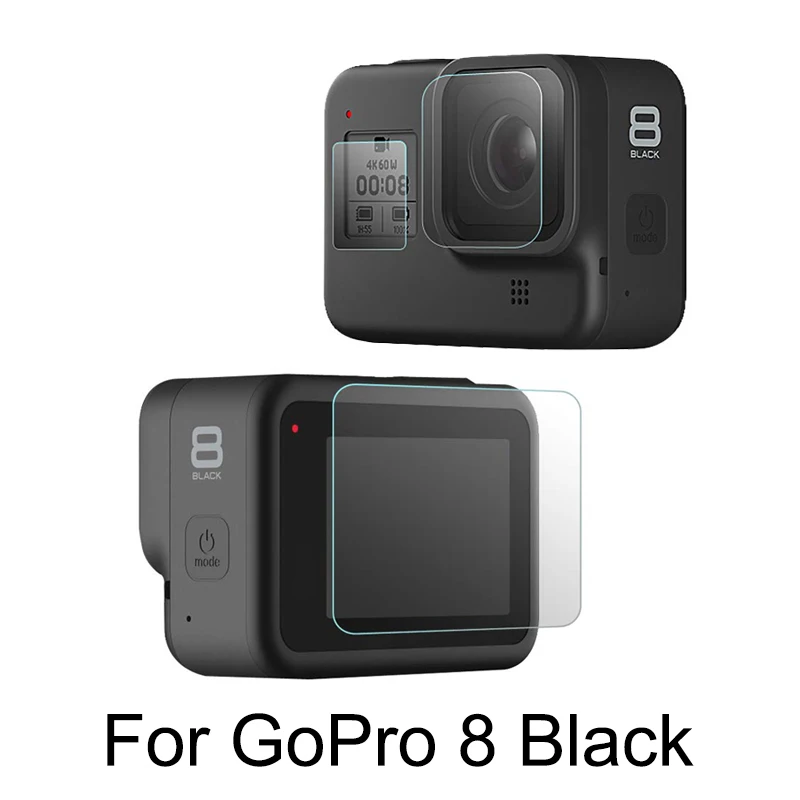 Для GoPro 8 аксессуары закаленное стекло объектив+ ЖК-экран протектор для Go Pro Hero 8 черная экшн-камера защитная пленка