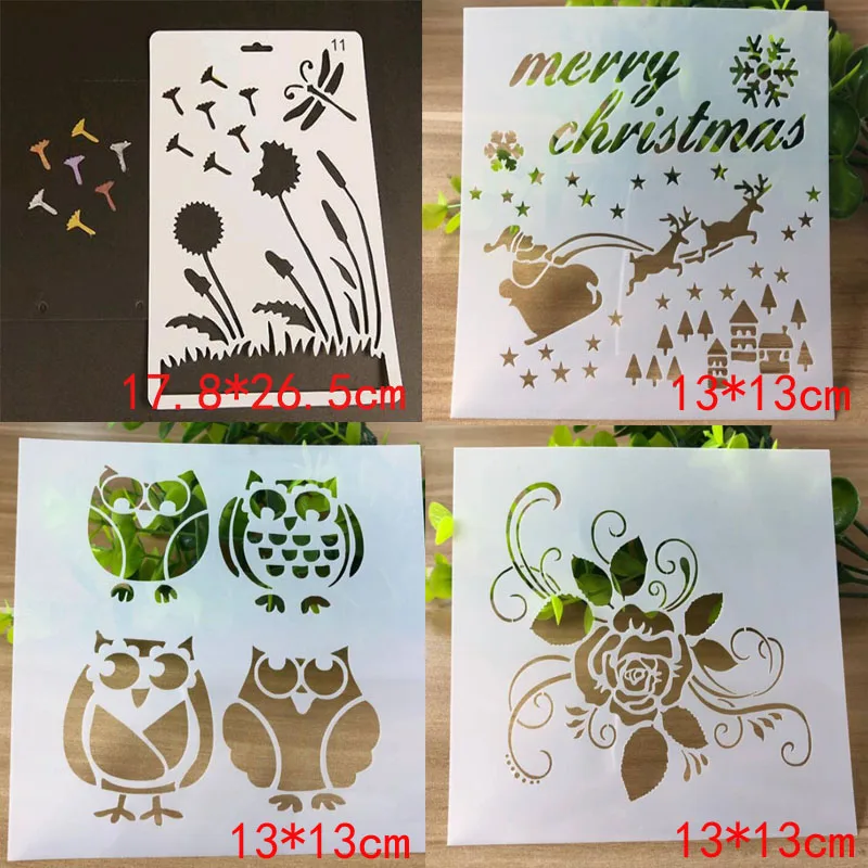 Трафарет для рисования 4 шт. шаблон сделай сам Скрапбукинг дневник раскрашивания