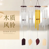 personalized solid wood simple music metal 6 pipe wind chimes home outdoor garden decoration creative holiday gifts