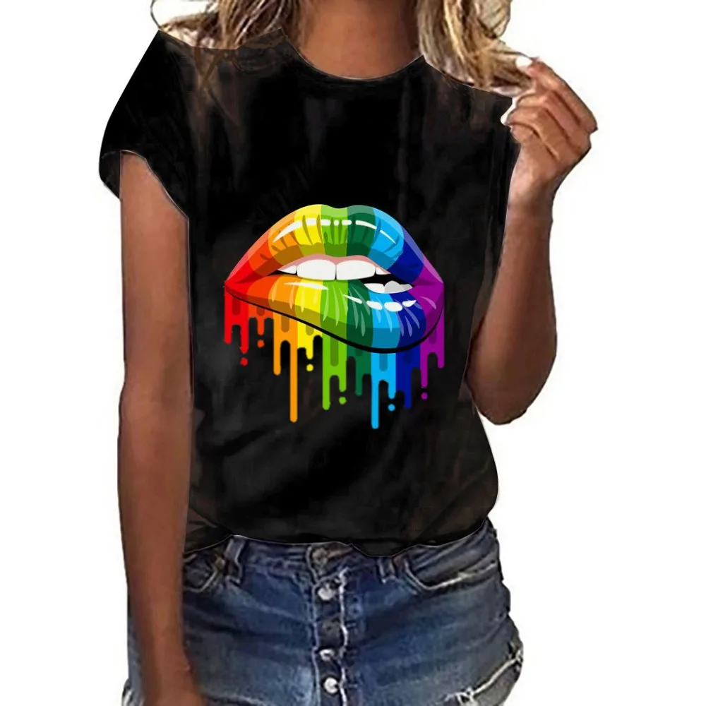 Женская футболка с короткими рукавами 100% хлопок круглым вырезом и принтом милых