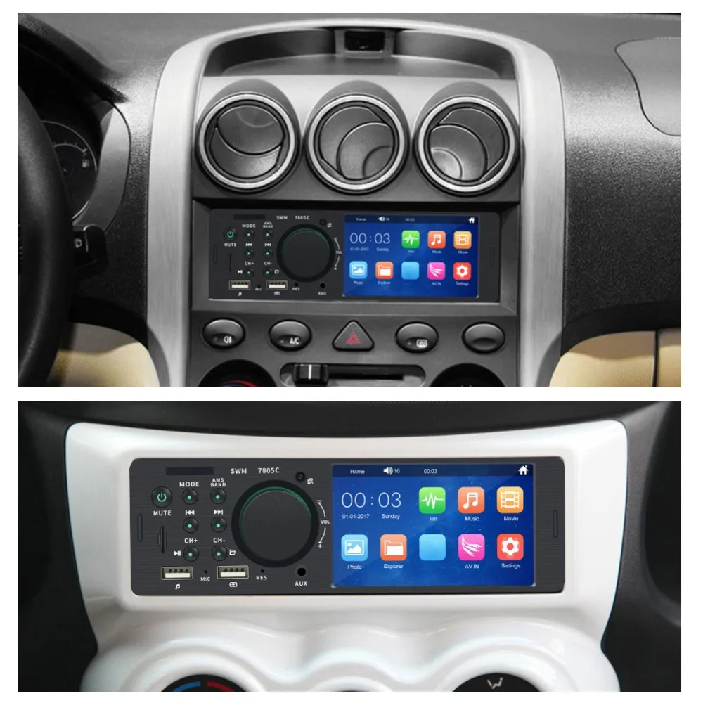 4,1 дюймов HD Автомобильный DAB+ Радио Стерео FM AM WMA Bluetooth MP5 сенсорный экран Автомобильный плеер Udisk