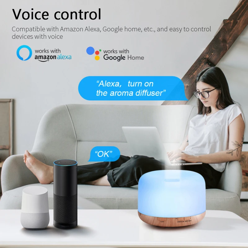 Portable 500ml WiFi Humidifier Ultrasonic Dazzle Cup Aroma Diffuser Cool Mist Maker Air Humidifier Purifier with Romantic Light