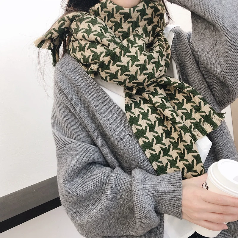 Manta de marca de lujo para mujer, bufanda de doble cara, capa de leopardo, chal largo de empalme a cuadros, chal de Cachemira de anacardo, c&aacute;lido para invierno-2