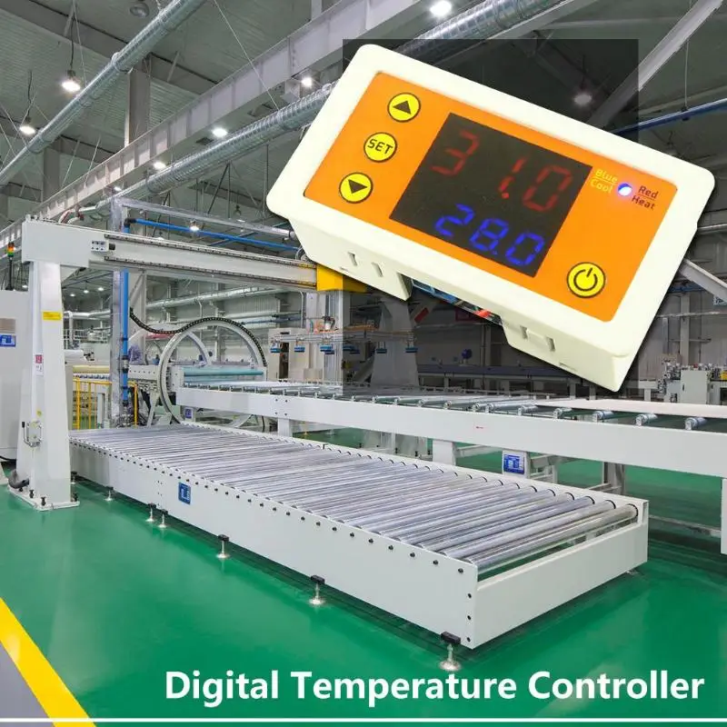 Светодиодный красный синий двойной цифровой термостат контроль температуры Лер