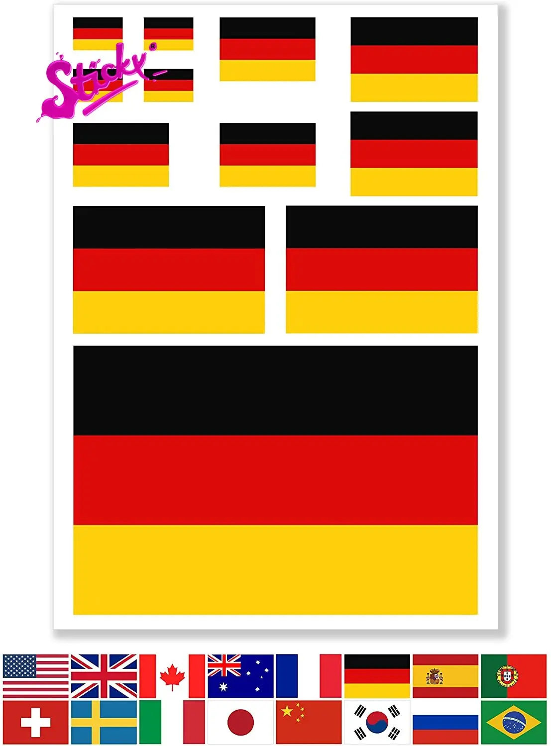 

STICKY Germany Flags Badge Brand Car Sticker Decal Decor Motorcycle Dirt Bike Kemping Trunk Guitar Laptop