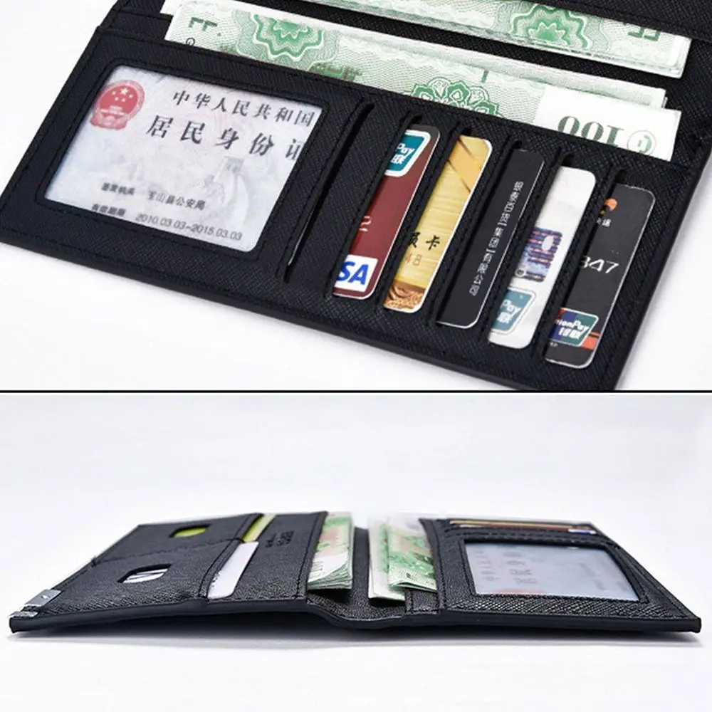 Роскошный кожаный кошелек для мужчин бумажник удостоверения личности держатель