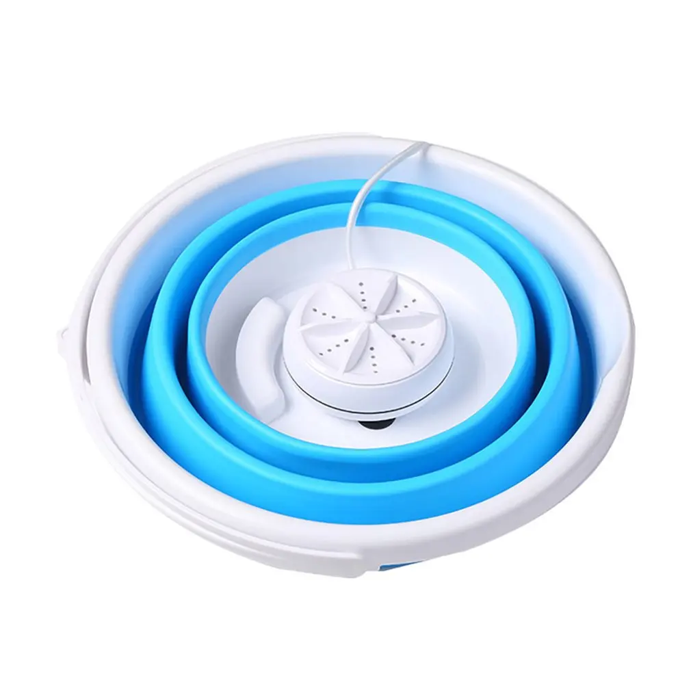 

2 in 1 Foldable Ultrasonic Turbo Washing Machine Portable Travel Washer Air Bubble And Rotating Mini Ultrasonic Washing Machine