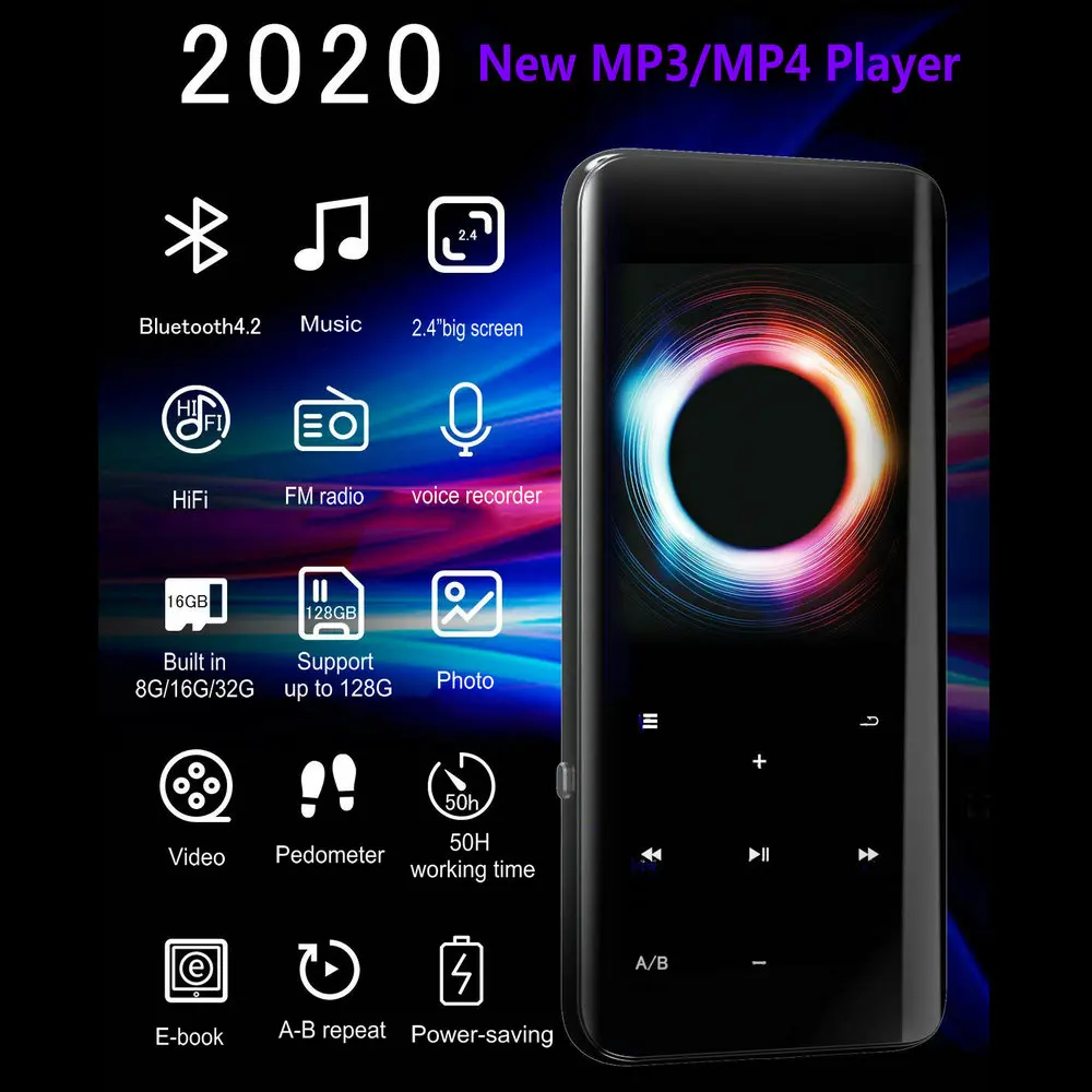 Mp4 плеер с Bluetooth 8 ГБ 16 32 музыкальный сенсорной кнопкой FM радио видео