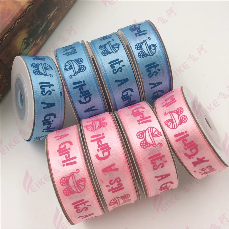 DIY Handmade Ribbons 10 Yards/Roll Baby Shower Ribbon / Girl Gift Belt Satin For Gender Reveal Birthday Party | Дом и сад