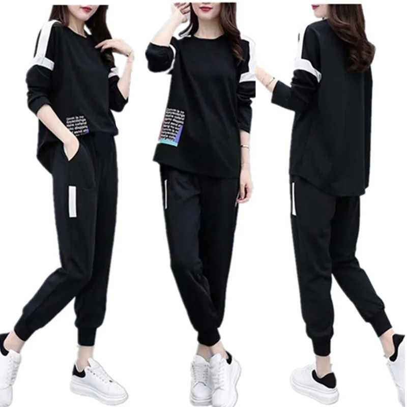 

WANYUCL 2021 spring and autumn new large size women's fat MM200 kg fashion casual suit women's loose two-piece suit women