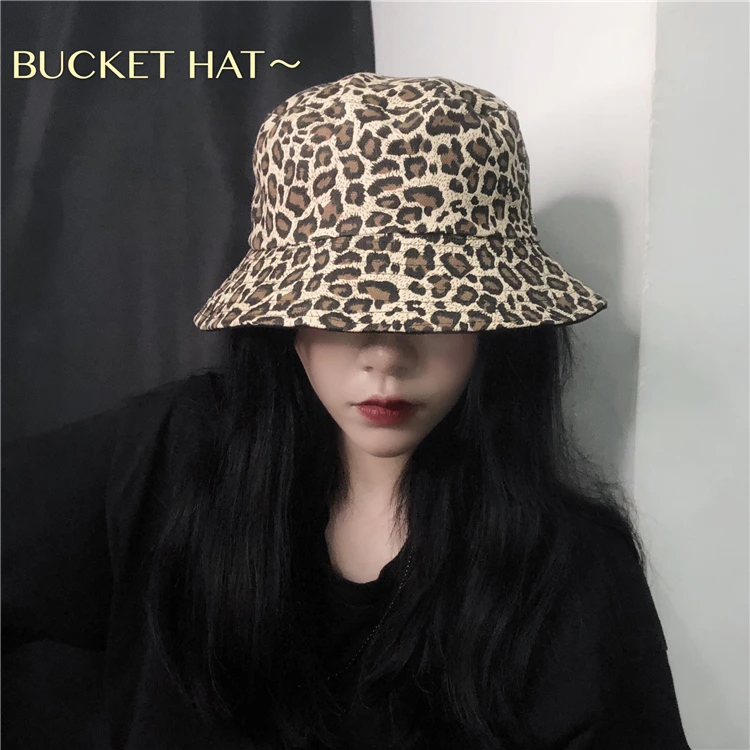 Make special price can be very ~ Korean ins hipster joker double-sided leopard fisherman cap men and women | Аксессуары для одежды