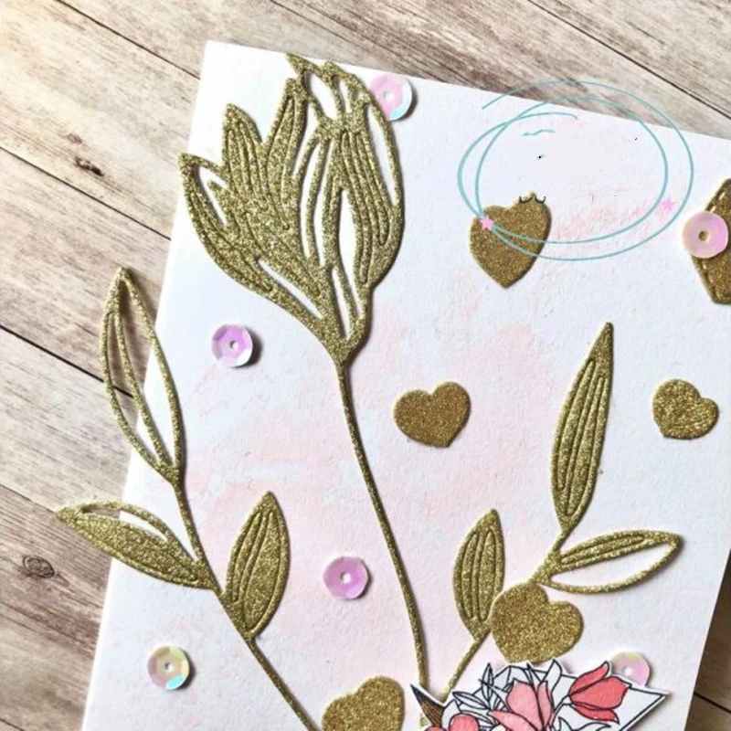 

Flower Leaves Cutting Dies Scrapbook Dariy Decoration Stencil Embossing Template DIY Greeting Card Handmade