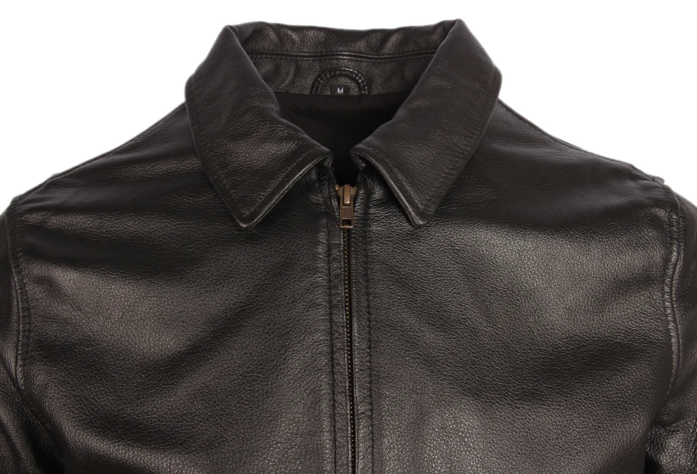 Куртка из состаренной кожи, мужская кожаная куртка, винтажная кожаная куртка-бомбер из натуральной телячьей кожи, весна-осень, M252